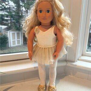 Official American Girl doll sparkly elegant gold dance set
